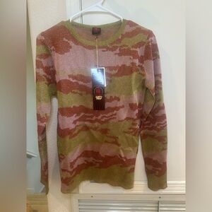 NWT Happy Sheep Metallic Sweater in Camo Size Medium
